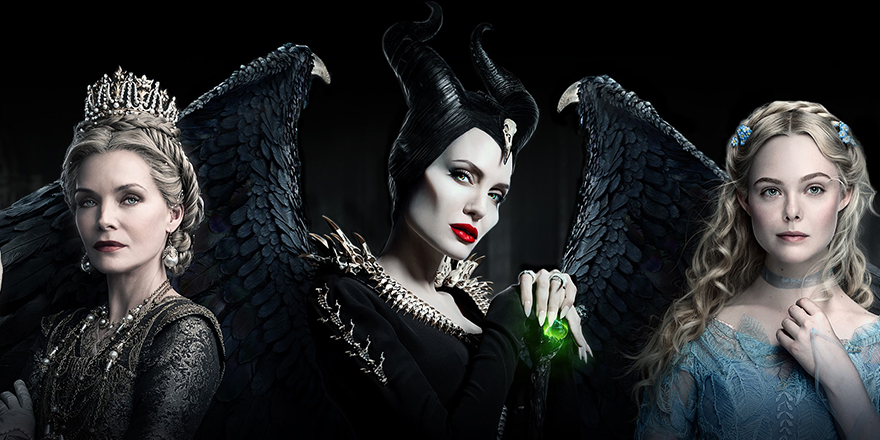 Michelle Pfeiffer, Angelina Jolie, and Elle Fanning are the stars of Maleficent: Mistress of Evil. Courtesy of Disney.