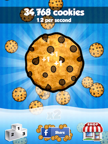 playing cookie clicker 