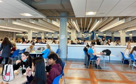 students eating in cafeteria