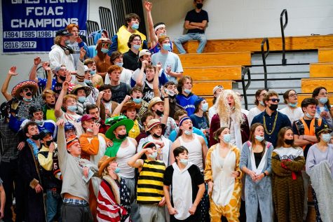 Darien High School students dressed in costume at Silent Night.