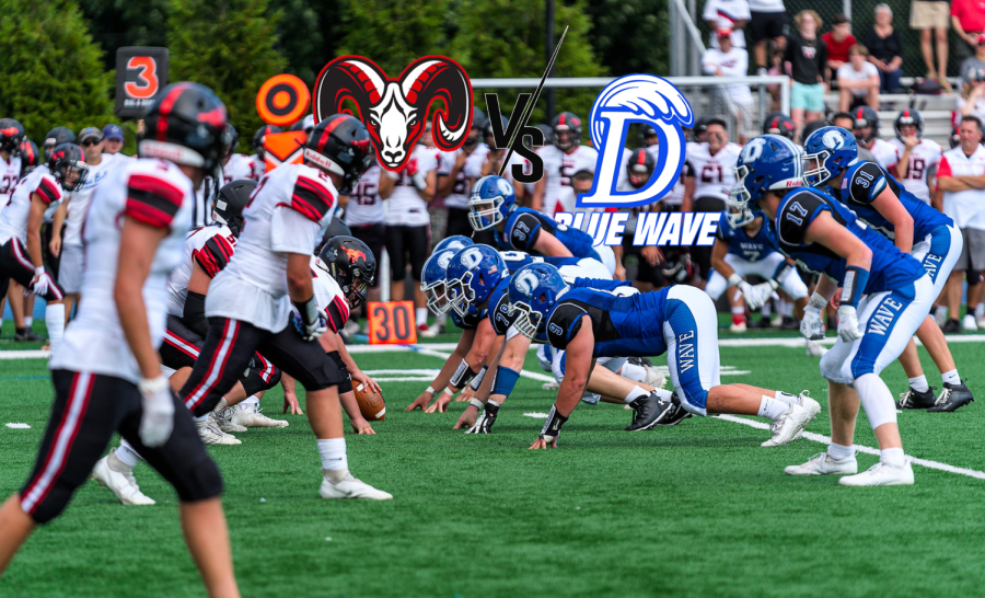 Darien setting up on the line of scrimmage in a 2021 game (photo courtesy of DAF)