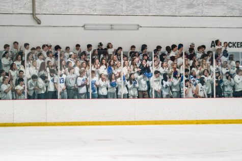 Darien students packed into the Darien Ice House for a hockey doubleheader supporting Wave Strong night.