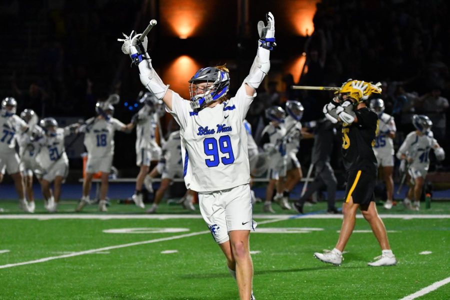 Darien captain Brady Pokorny celebrating a game winning goal with 1.7 seconds left to beat the number one team in the country, Brunswick.