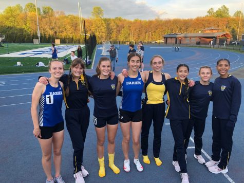 Darien track runners with some of the South African runners