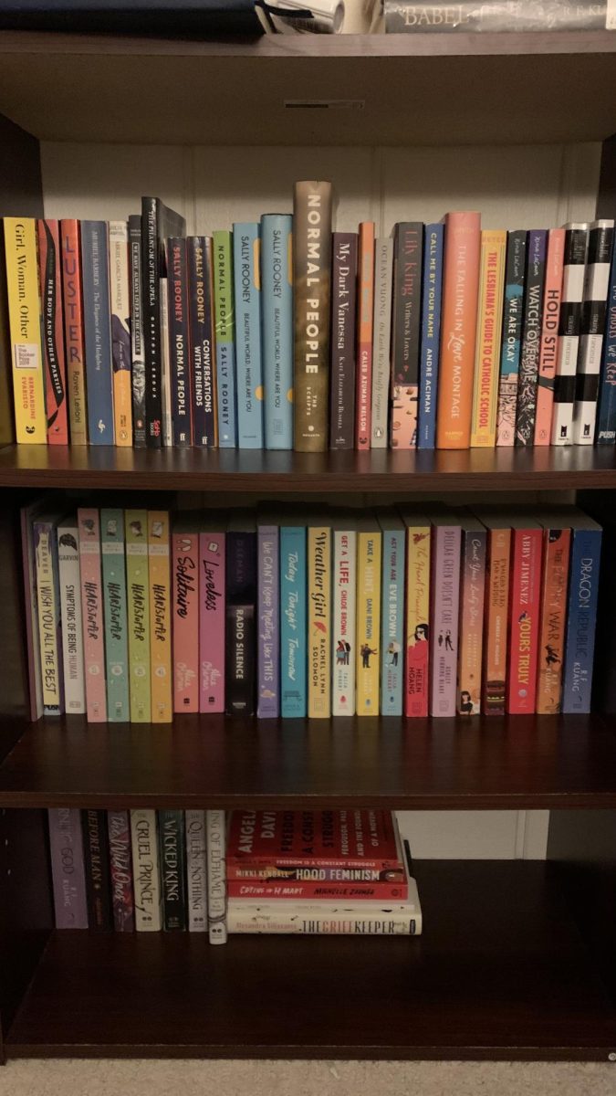 Merryn’s bookshelf at home, recently reorganized!