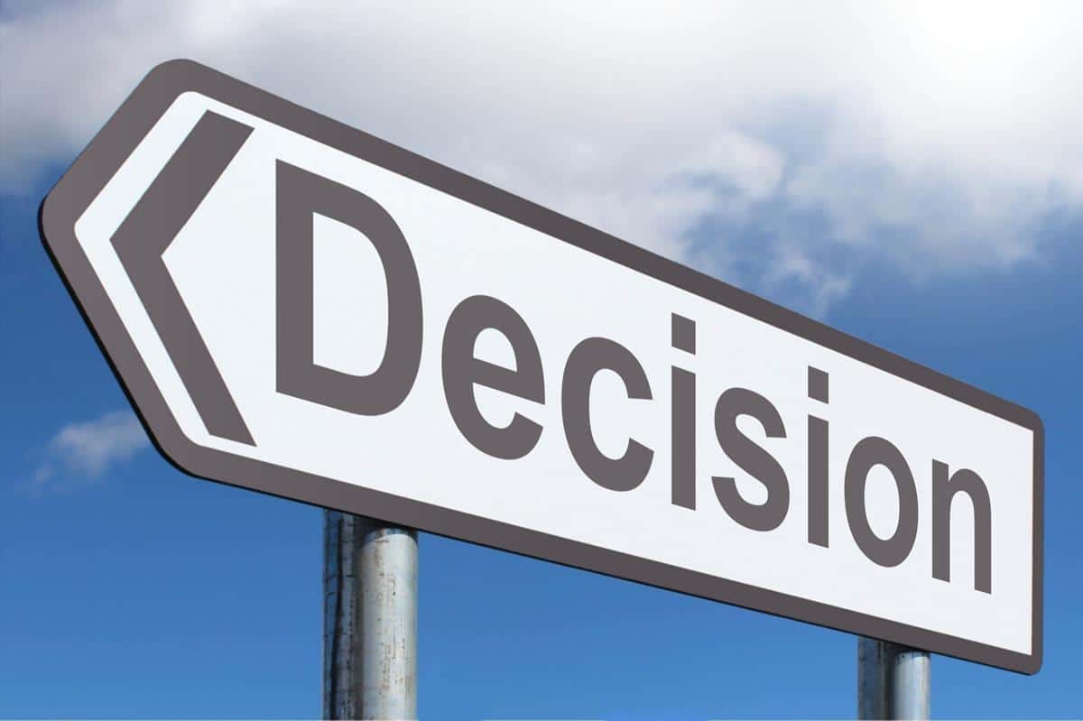 A sign reads decision, something that all students going through the college application process wait anxiously for. Photo Credit: Matthew Swanson/Creative Commons