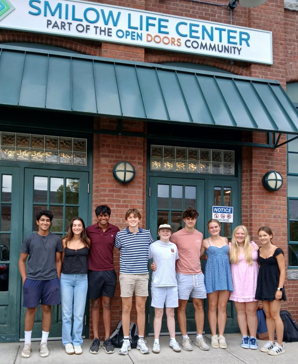 2025-2026 Feeding 500 student leaders gather outside OpenDoors Smilow Life Center. July 31, 2025.