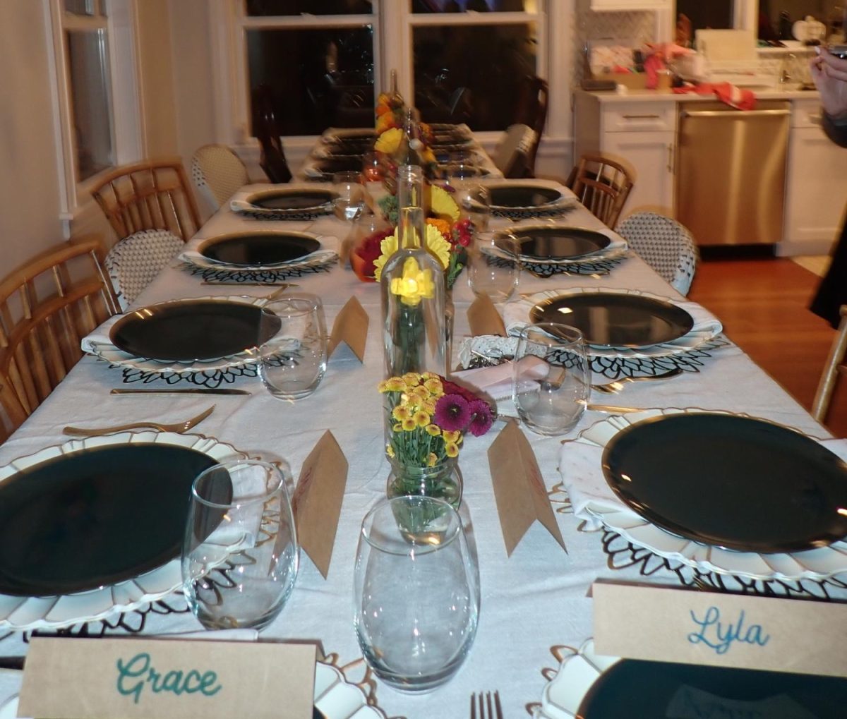 Senior Christina Saiers sets up her Thanksgiving table for a friends' 2025 celebration!