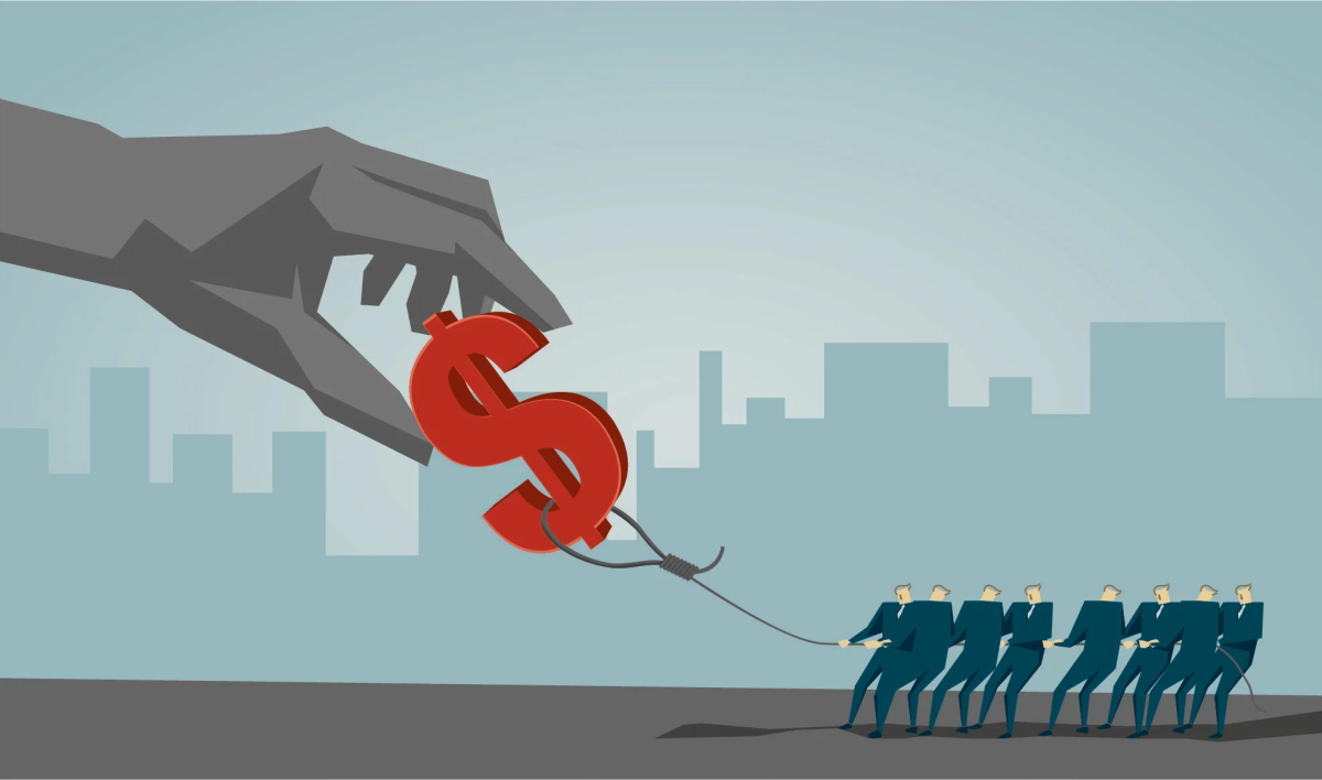 The working class struggles immensely to keep their pay. Large corporations and many wealthy individuals fight the working class every step of the way.